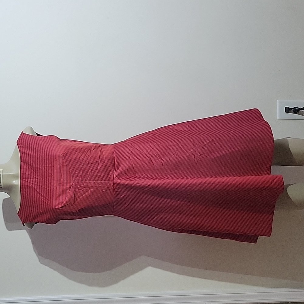 Isaac Mizrahi Red Striped Midi Dress